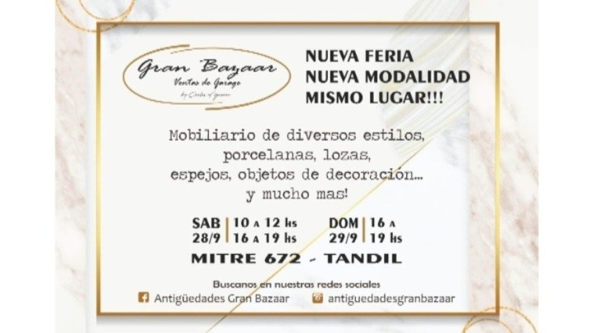 Nueva venta de garage de Gran Bazaar